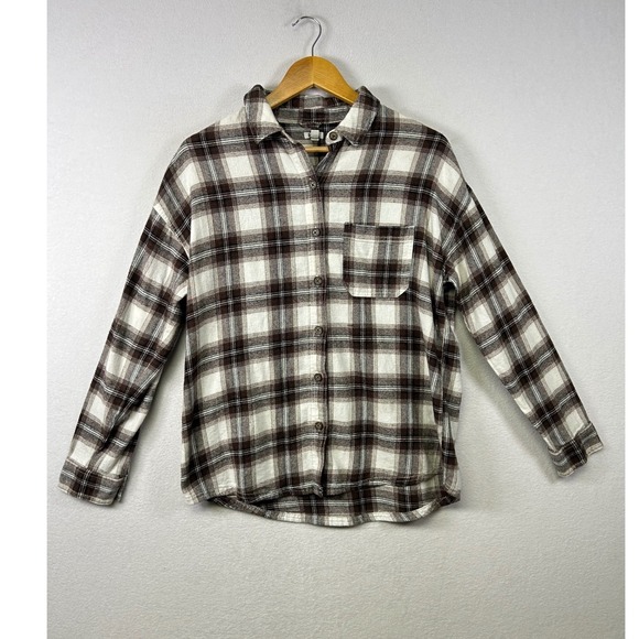 Garage Tops - Garage Plaid‎ Flannel Shirt Long Sleeve Button Up Casual Top Women's XS